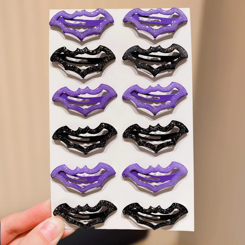 Halloween Bat Hairpins Set Multi-Color Cute Fashion Hair Accessories for Women Girls Party Gift