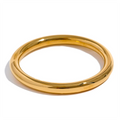 Minimalist Waterproof Stainless Steel Bracelet Bangle for Women - Glossy Statement Jewelry