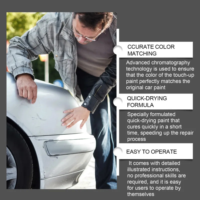 Car Touch-Up Paint Set - Pearl White Self-Brushing Scratch Repair 15/30/45/75ml