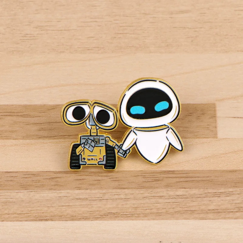 Cute Cartoon Robot Enamel Pin Brooch for Coat, Women's Jewelry Gift