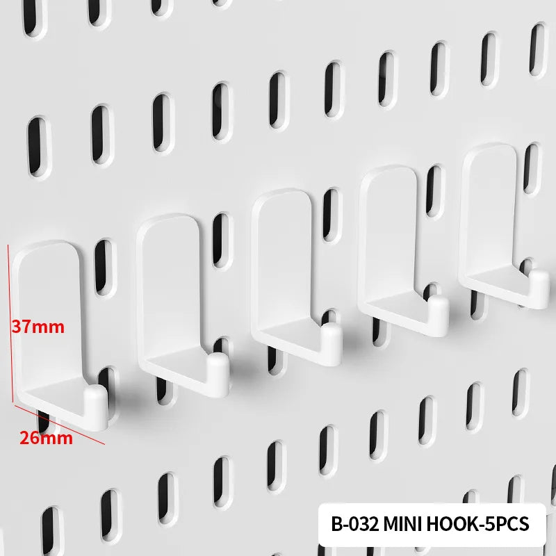 Drill-Free Pegboard Organizer for Desktop & Dorm Storage - Vertical Pegboard Clip-On