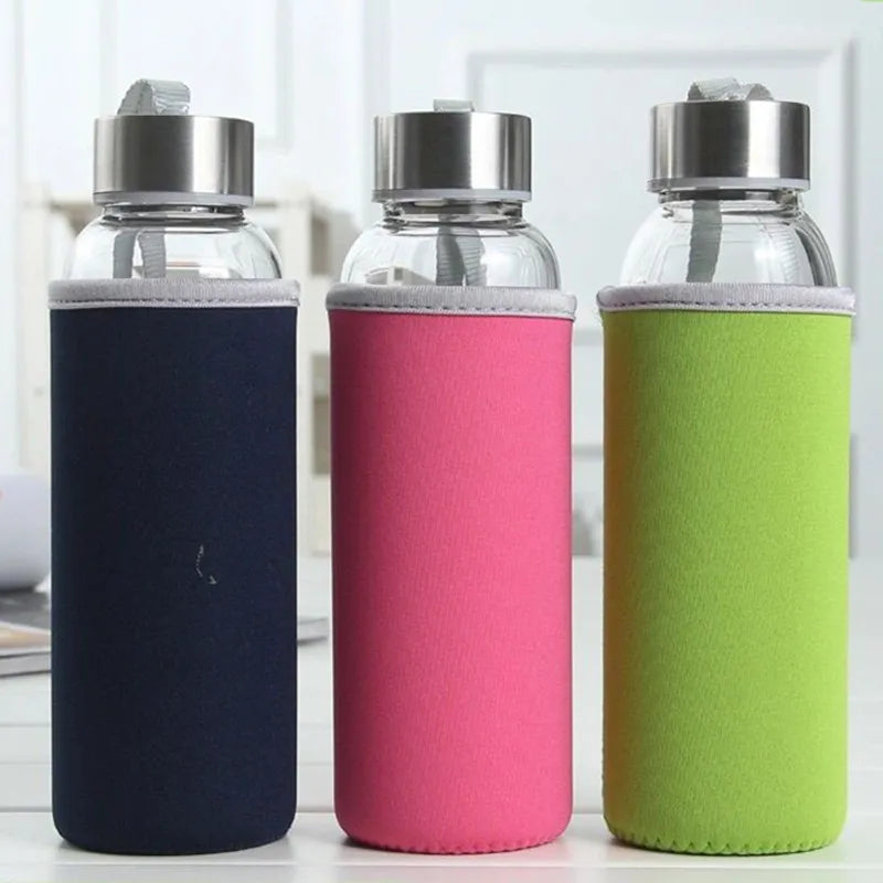 550ml Shatterproof Travel Water Bottle with Protective Sleeve & Lanyard