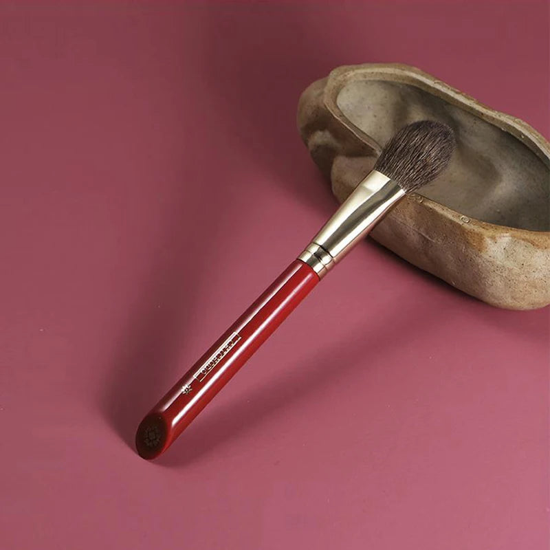 Luxury Makeup Brush for Blush - Soft Animal Hair Precision Brush, Red Rose Series 014