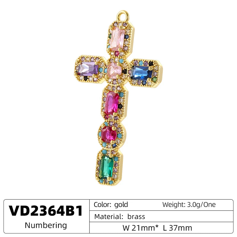 Bohemian Charms for Jewelry Making DIY Bracelets & Necklaces Brass Cubic Zirconia