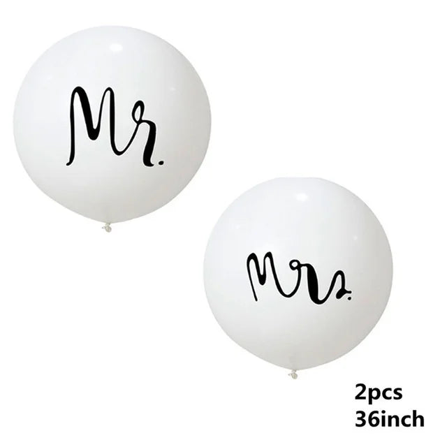 2-Pack 36 Inch Latex Balloons for Wedding Party Bridal Shower Decorations
