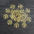 10pcs 12x10mm Stainless Steel Gold Plated Tree of Life Charms for Jewelry Making