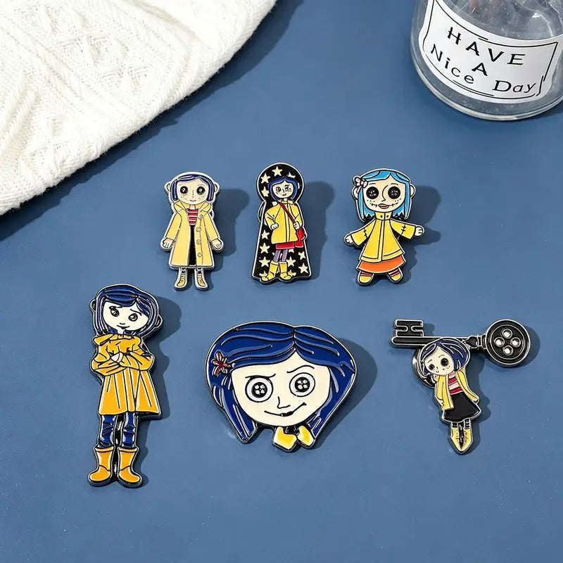 6Pcs Ghost Mom Enamel Brooch Set Halloween Jewelry Accessories