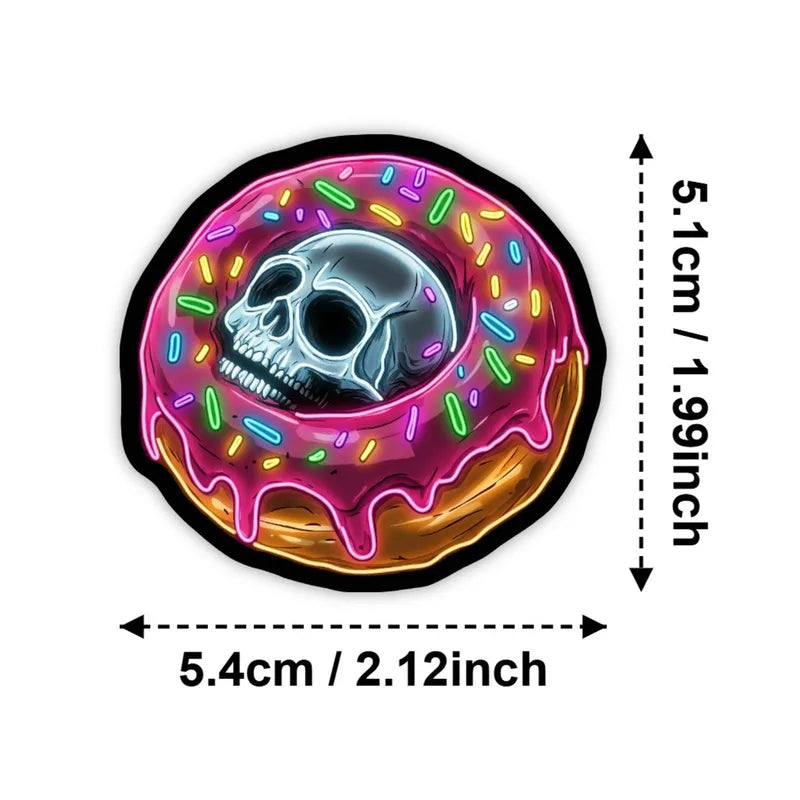 Halloween Neon Skeleton Stickers Waterproof Decorative Decal Set for Laptops & Luggage