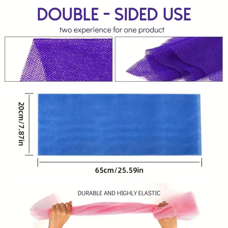 3-Pack Exfoliating Bath Loofah Towels Double-Sided Shower Scrubbers for Smooth Skin