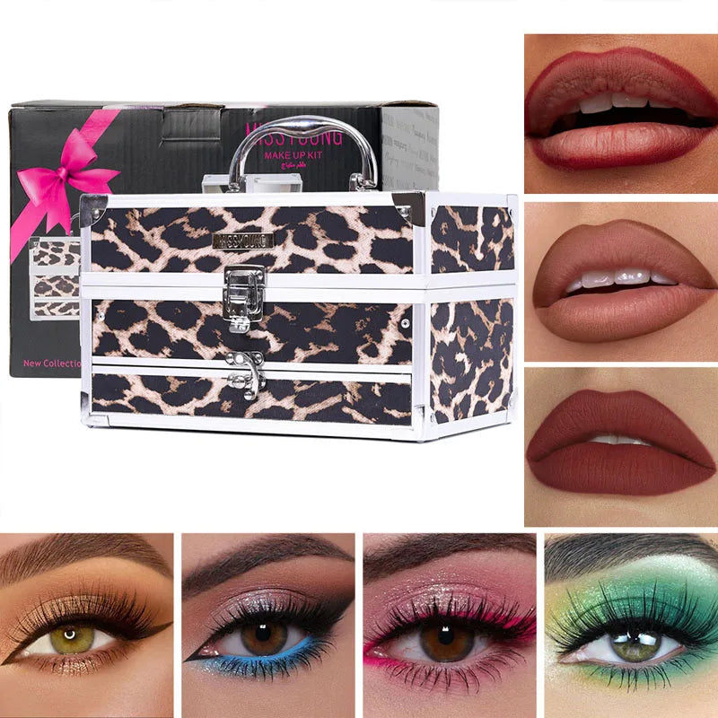 All-In-One Eyeshadow Makeup Kit for Women & Beginners with Mirror, Blusher, Eyeliner, Eyebrow Powder, Perfect for Natural & Glam Looks