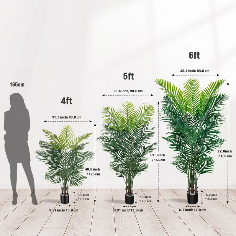 Artificial Palm Tree with Realistic Touch for Indoor & Outdoor Decor - 4/5/6 FT