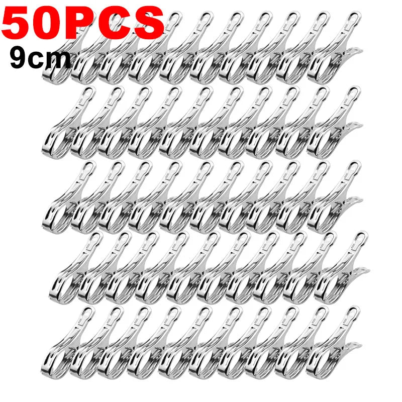 Heavy Duty Metal Clothespins Set - Stainless Steel Towel Clips for Beach & Outdoor Use