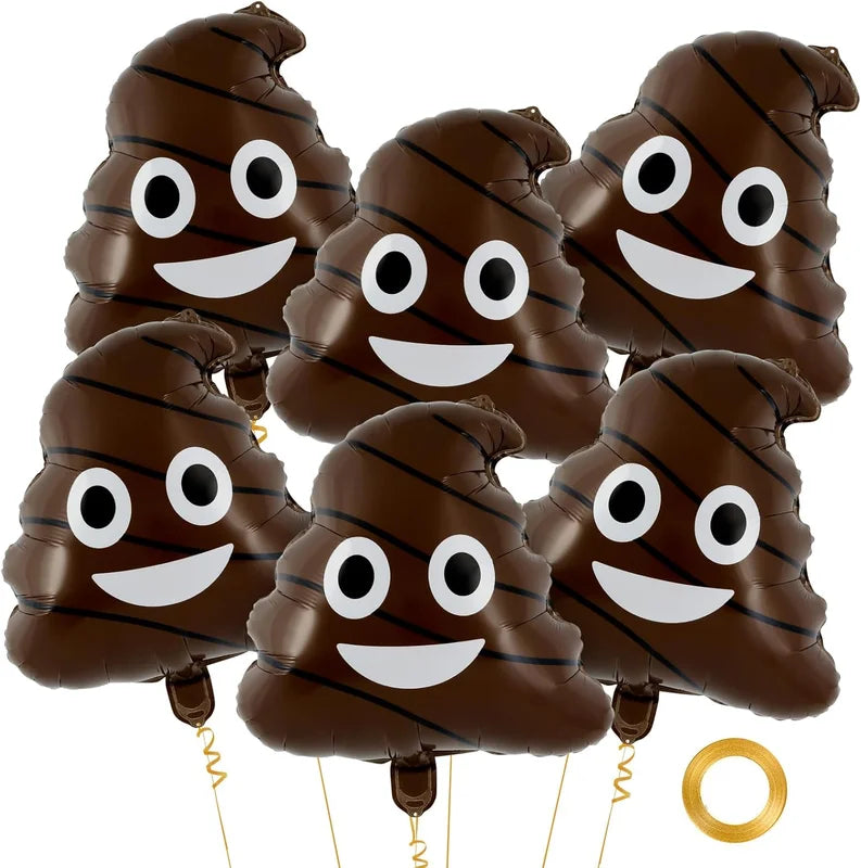 6 Pack Funny Poop Balloons Foil Prank Party Decorations for Teens & Halloween