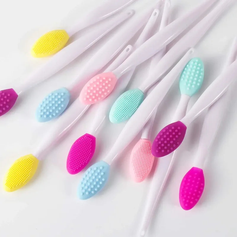 Silicone Lip & Nose Exfoliating Brush Set - Double-Sided Makeup Tools