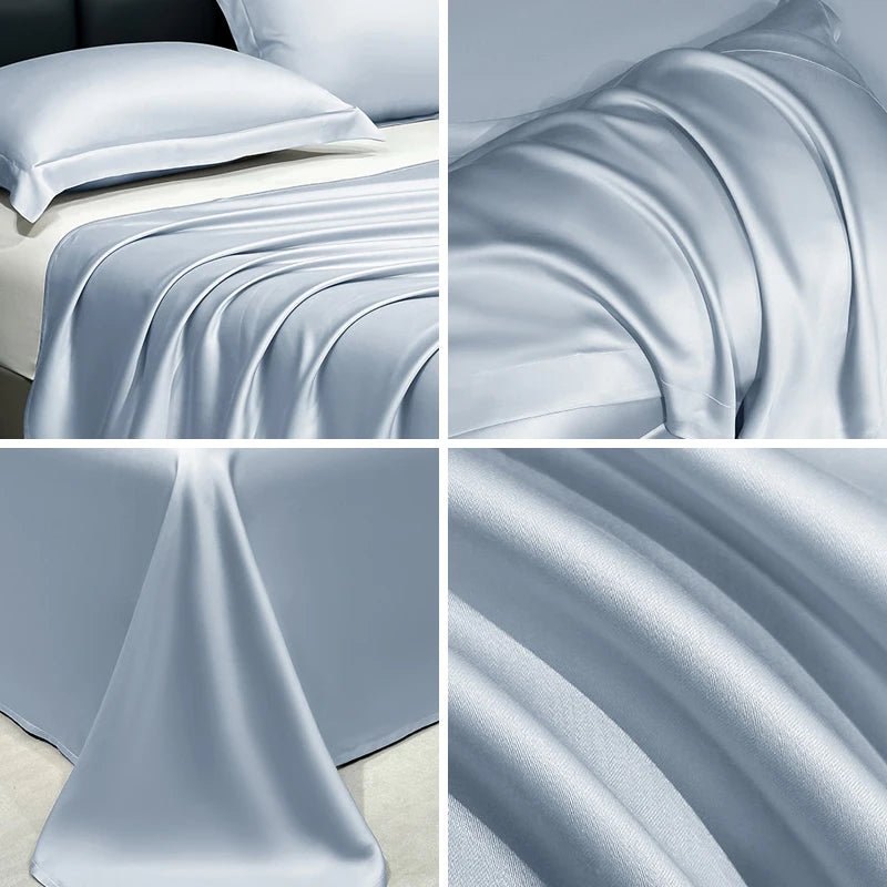 Breathable Summer Cooling Bed Sheet - Ice Silk Flat Sheet for Luxury Bedding
