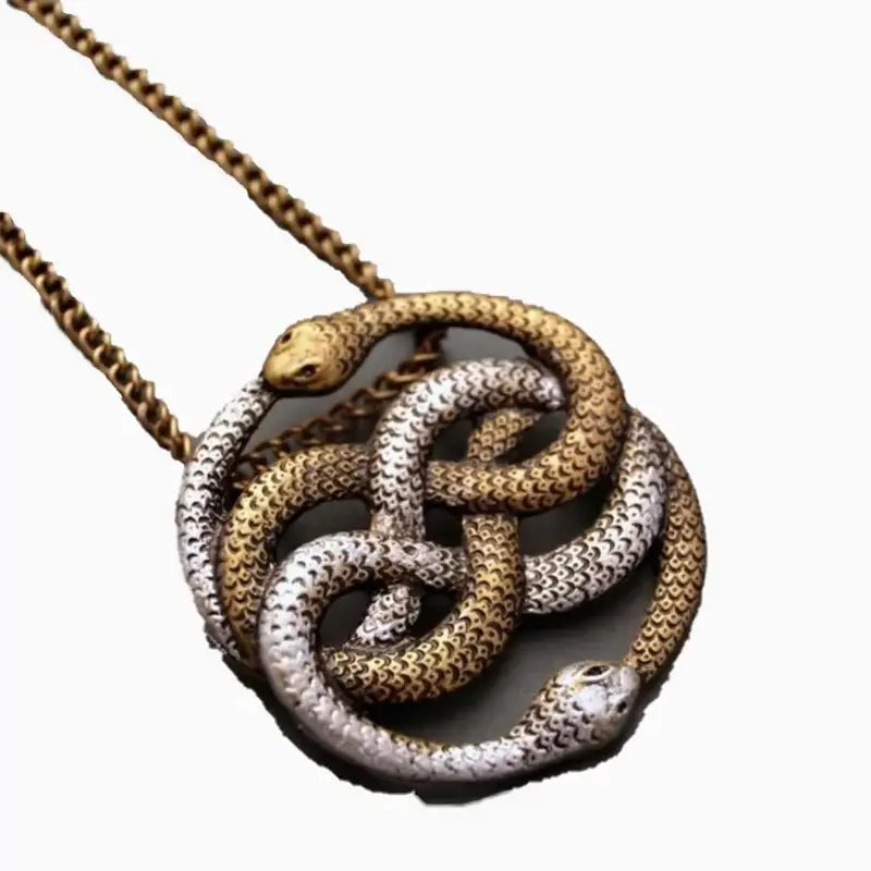 Men and Women Snake Chain Necklace - Retro Elegant Winding Snake Jewelry