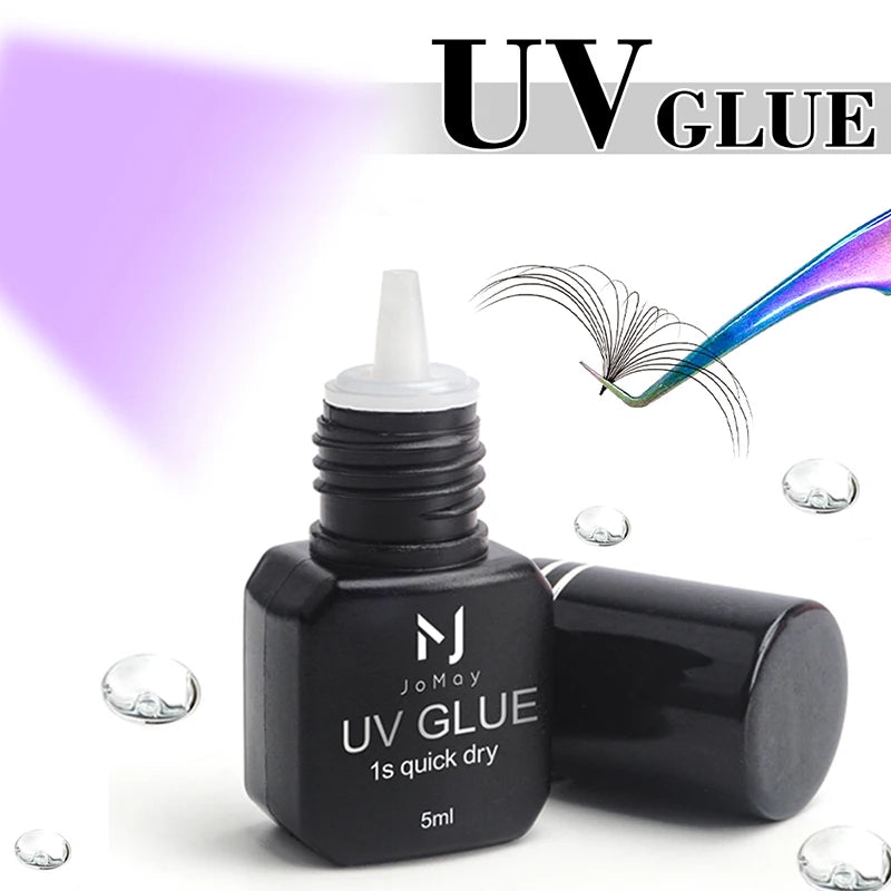 UV Eyelash Extension Adhesive - Fast Drying, Strong Hold, Long Lasting, Clear or Black