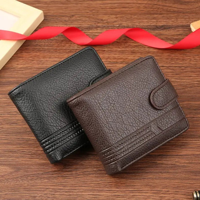 Men's Slim Leather Zipper Wallet with Coin Pocket - Multiple Colors