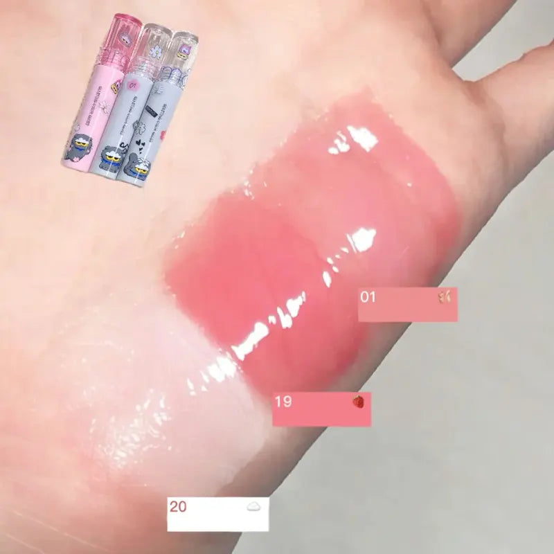 Lip Gloss Set with Plumping Effect & Mirror Shine - Korean Cosmetic, Sweet Scent, Easy Application