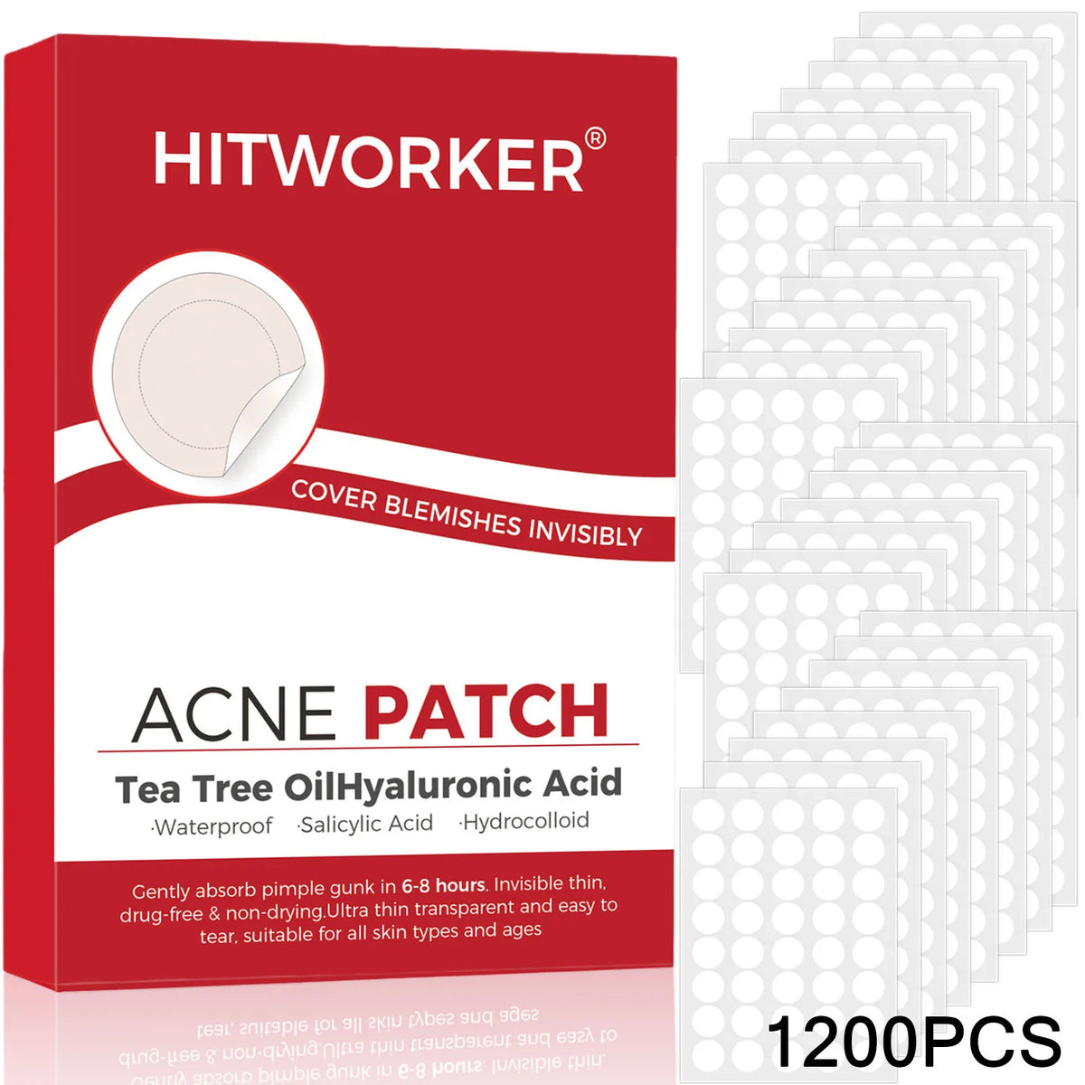 Waterproof Acne Patch Set for Facial Cleansing - Hypoallergenic, All Skin Types