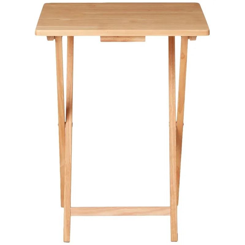 Indoor Folding TV Tray Table - Lightweight Solid Rubberwood, Space Saving