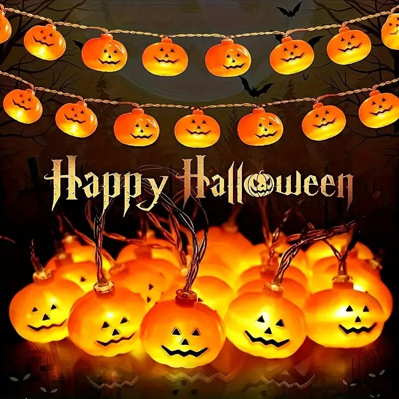 LED Pumpkin String Lights for Halloween Decorations Indoor Outdoor