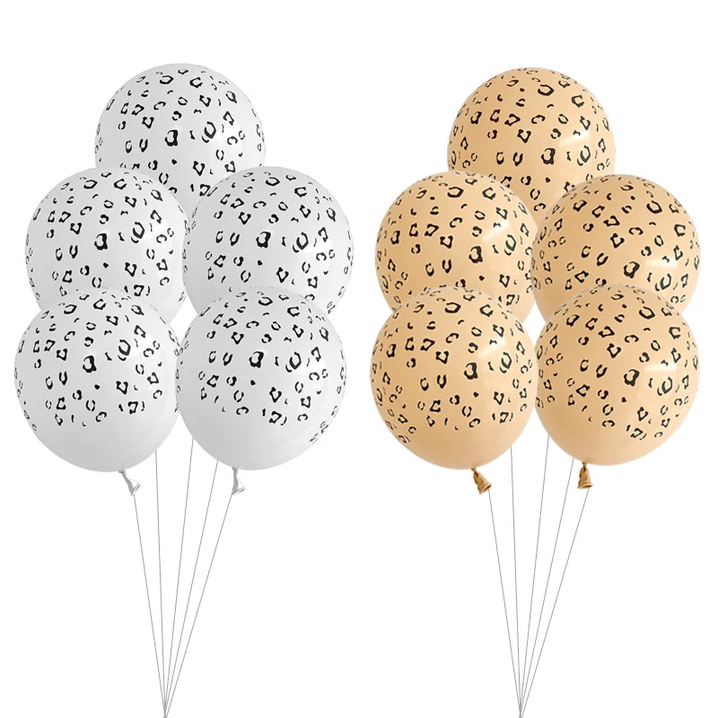 10/20pcs Leopard Texture Latex Balloons Jungle Animal Party Decorations
