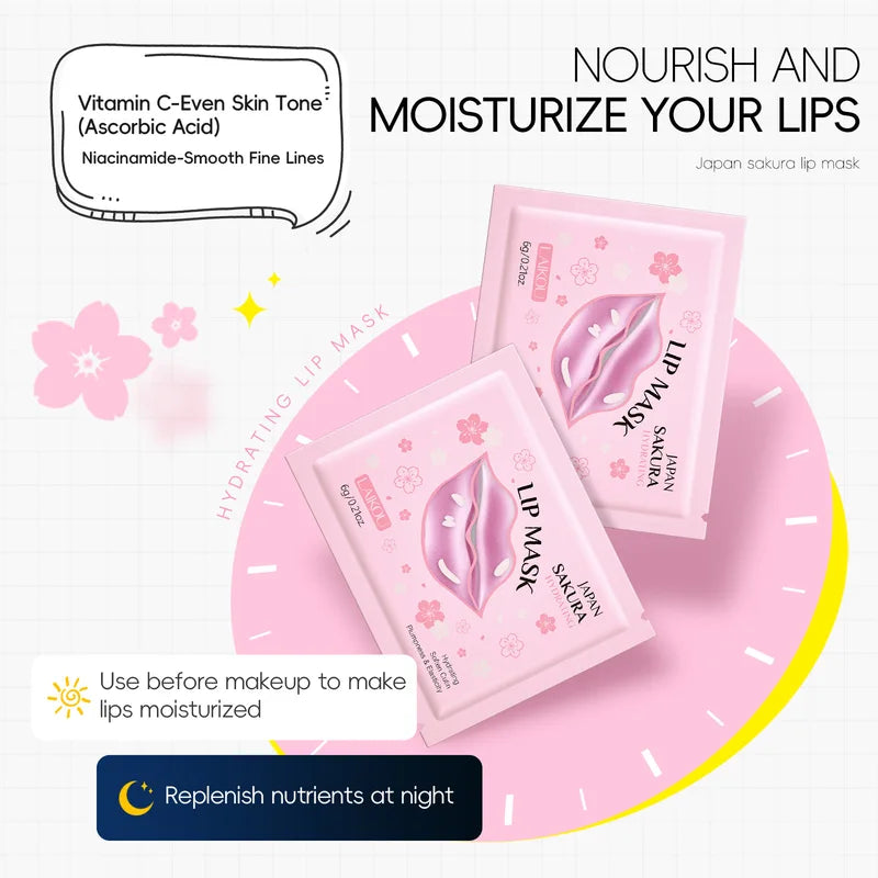 Moisturizing Lip Mask Set - Hydrating Repair Lip Care Patches for Smooth Lips