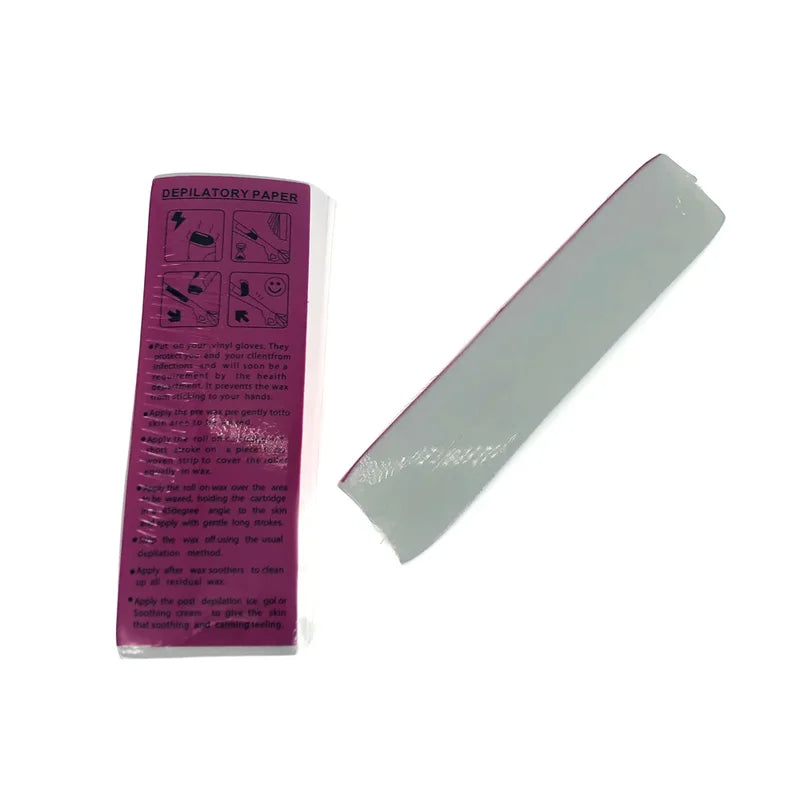 100 Sheets Waxing Hair Removal Paper Strips for Body & Face - Nonwoven Epilator Waxes
