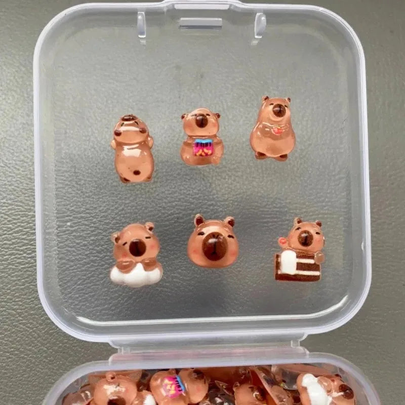 Mini Capybara Animal Figurines Set - 100pcs Fairy Garden Home Decor