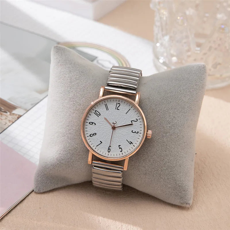 Women's Digital Quartz Watch Casual Stainless Steel Stretch Band - Multiple Colors