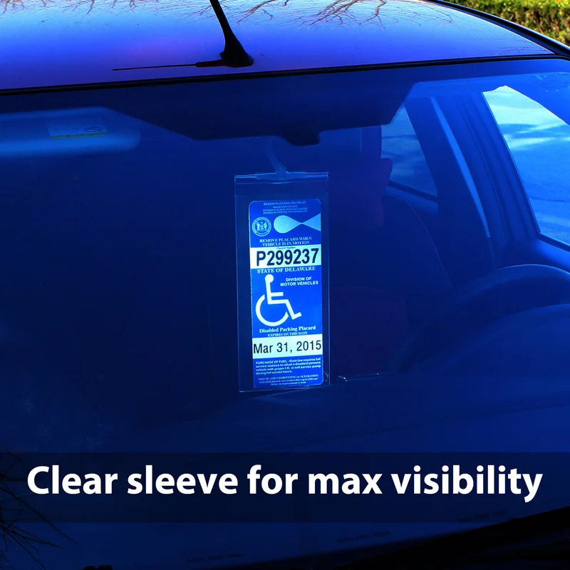 Disabled Parking Permit Sign Protector - Pack of 2 10.6 x 5 Inches