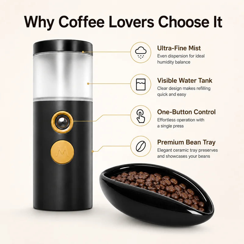 Coffee Bean Humidifier and Dosing Cup Set for Espresso Precision - Multiple Colors