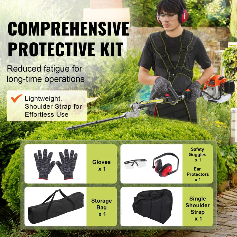 Gas Hedge Trimmer 6-in-1 Multi-Function Power Tool for Garden Maintenance