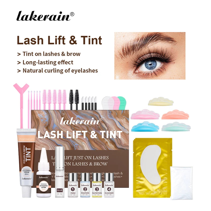 Professional Lash Lift & Tint Kit for Eyelashes and Brows - Includes Perming, Tinting, and Application Tools