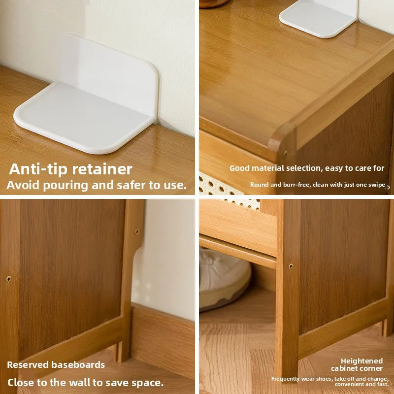 Ultra-Thin Shoe Cabinet with Tipping Bucket for Entryway Storage - Large Capacity, Simple Design