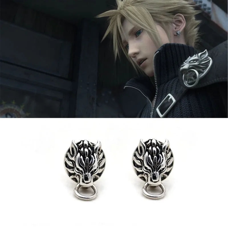 Anime Cloud Strife Wolf Earrings - Final Fantasy Inspired Men Women Jewelry