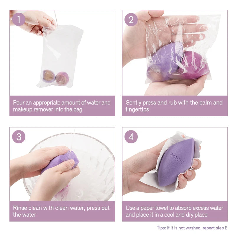 Multicolor Makeup Sponge Set for Wet and Dry Foundation Application - Soft Cosmetic Blending Puff