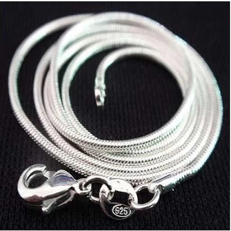 Sterling Silver Snake Chain Necklace for Women 1mm - Multiple Lengths