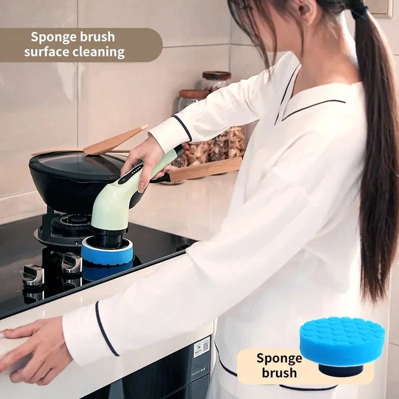 Cordless Electric Spin Scrubber Multi-Purpose Cleaning Brush for Kitchen Bathroom