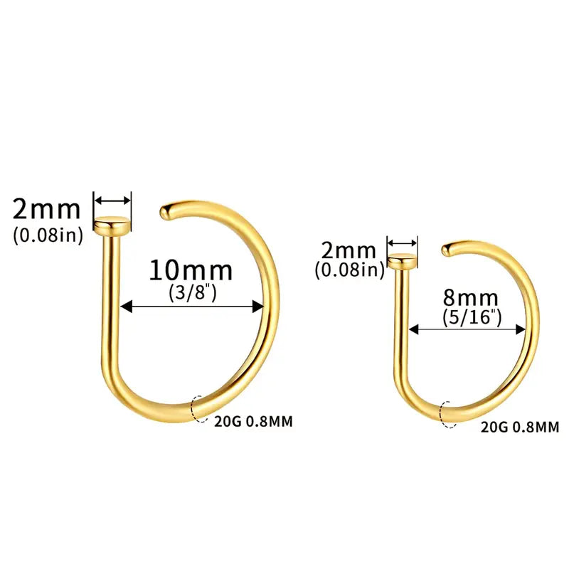 Fake Nose Rings Set - Non Piercing Clip-On Lip & Septum Jewelry for Women Men