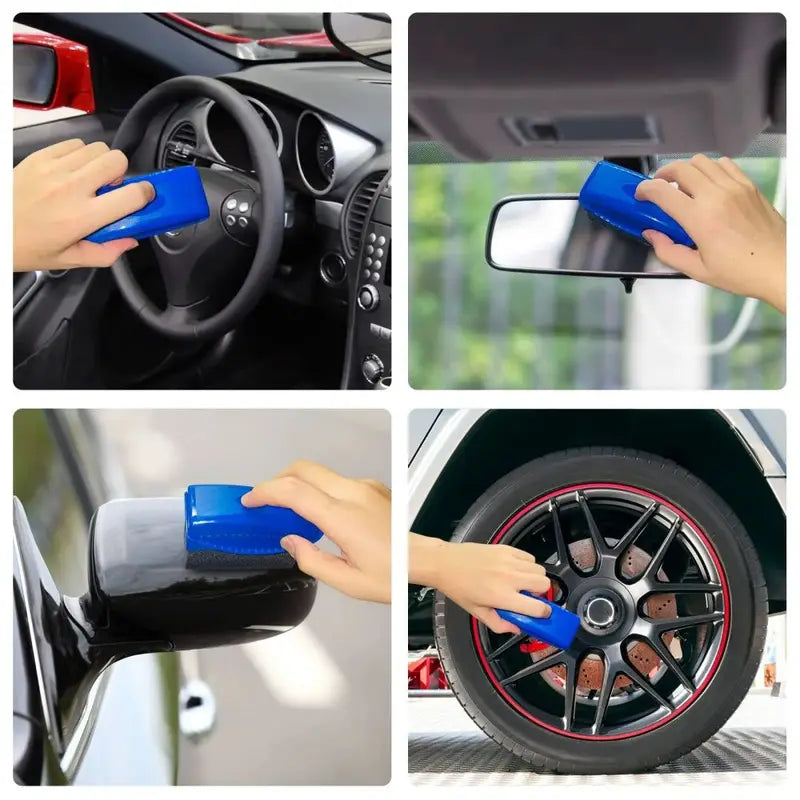 Car Wheel Polishing & Tire Cleaning Sponge with Cover - Reusable Foam Applicator Pads