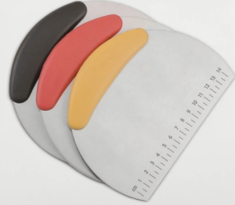 Stainless Steel Dough Scraper and Pizza Chopper with Ergonomic Handle - Multi-Color Kitchen Baking Tool