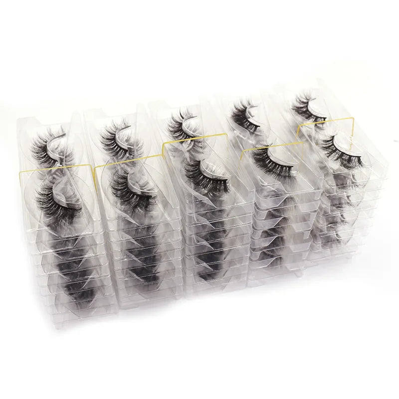 Luxury Mink False Eyelashes Bulk Set - Soft Fluffy Natural Look, 10/30/50 Pairs