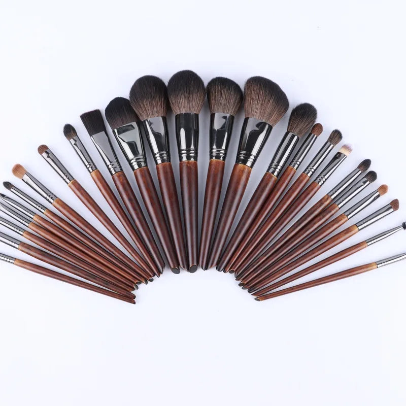 Professional Makeup Brush Set - 26 Pieces with Animal Hair for Face Eyeshadow Blush & Powder