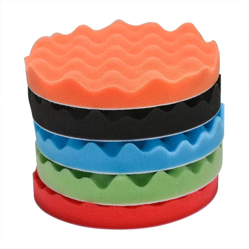 Car Polishing Sponge Pads Kit - Buffing & Waffle Foam Pads for Detailing