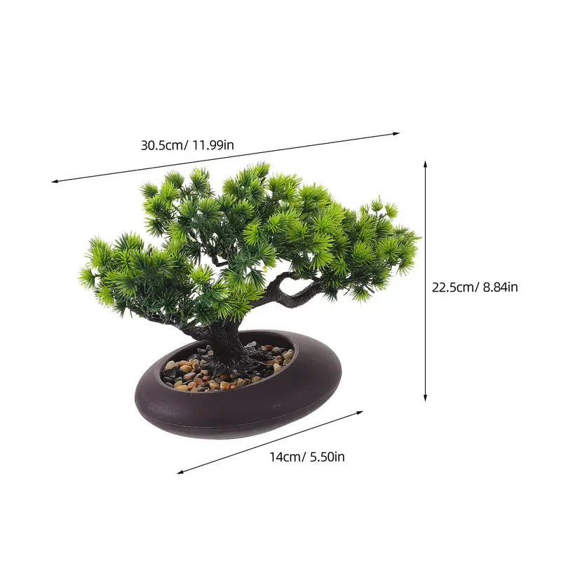 Artificial Bonsai Tree for Sushi Plate Decor - Faux Japanese Pine Tree in Pot