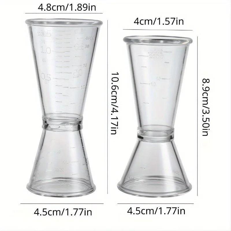 2-Pack Double-Headed Measuring Cups for Bar and Kitchen Use - Accurate & Easy to Use