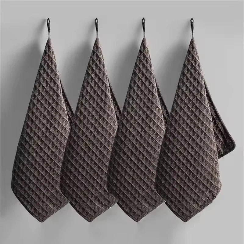 Microfiber Coffee Bar Cleaning Towels 4-Pack - Absorbent Home Barista Cloths