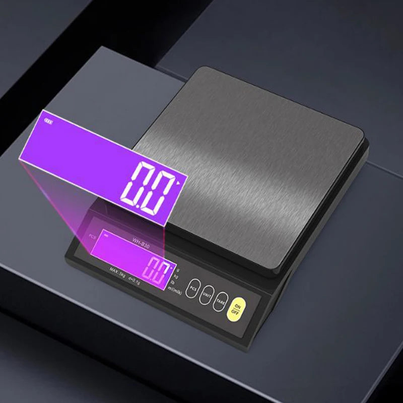 Digital Kitchen Scale 5kg/0.1g & 10kg/1g Waterproof Food Weighing Tool